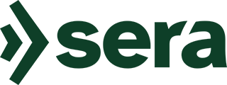 Sera brand logo with green stylized leaf symbol and green text on white background.