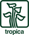 Tropica company logo in white text on a dark green background.