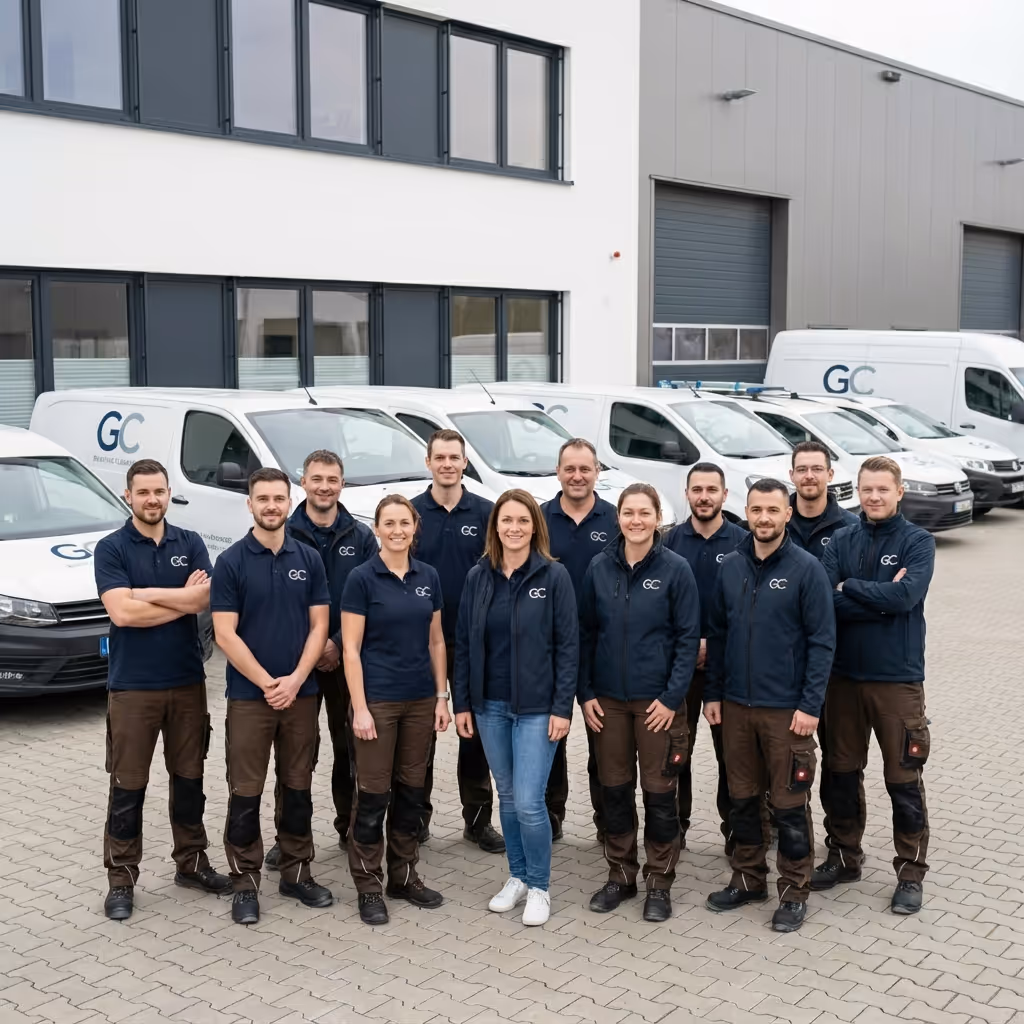 Bild zeigt Referenz-CEO und Team für die Branchen-Landingpage von Zeitstrom: Gebäudereinigung