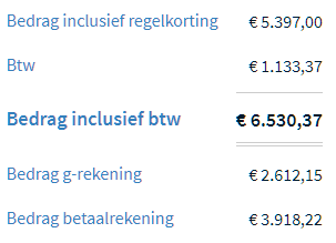 Bedrag G-rekening