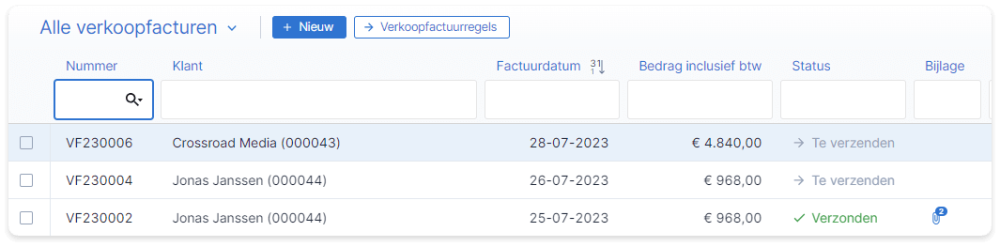 Factuurnummers vastleggen in boekhoudsoftware - voorbeeld AFAS SB+