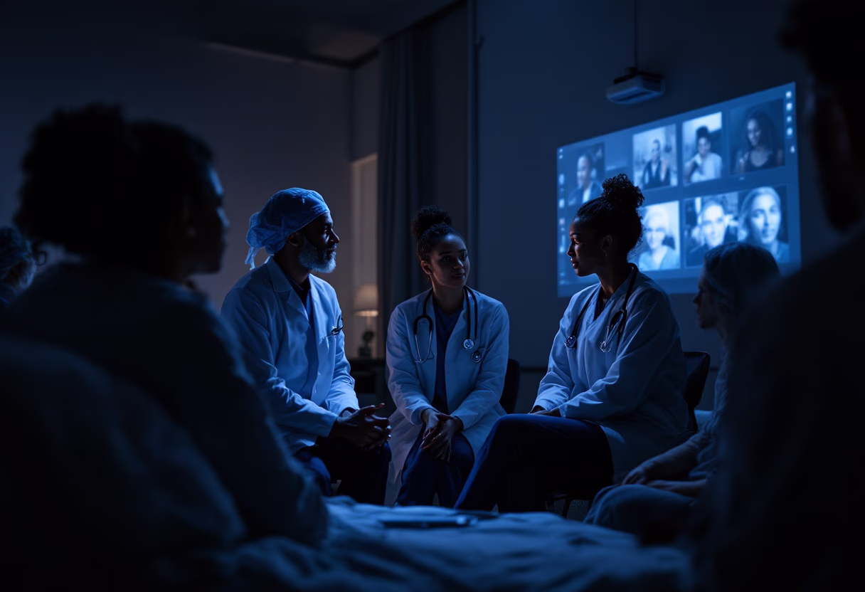 image of a team meeting (for a medical clinic)