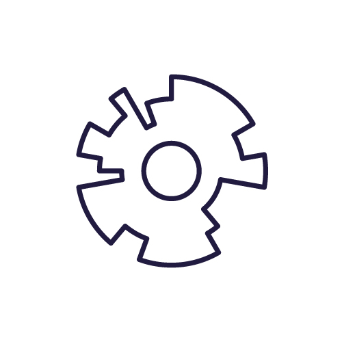 Logo of Tastee in its inverse version, featuring a stylized aroma wheel symbol in dark blue on a white background.