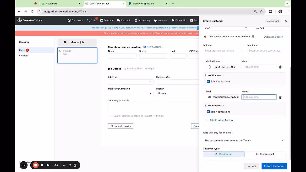 Sync Data between ServiceTitan and Viewpoint Spectrum