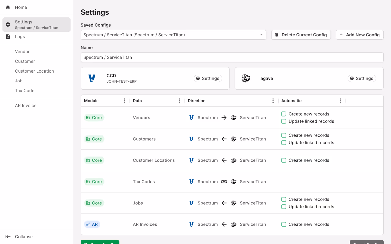 Sync Data between ServiceTitan & Viewpoint Spectrum