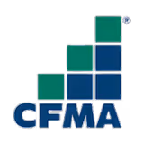 CFMA logo consisting of blue and green stacked squares forming an ascending staircase pattern above the acronym CFMA in blue.