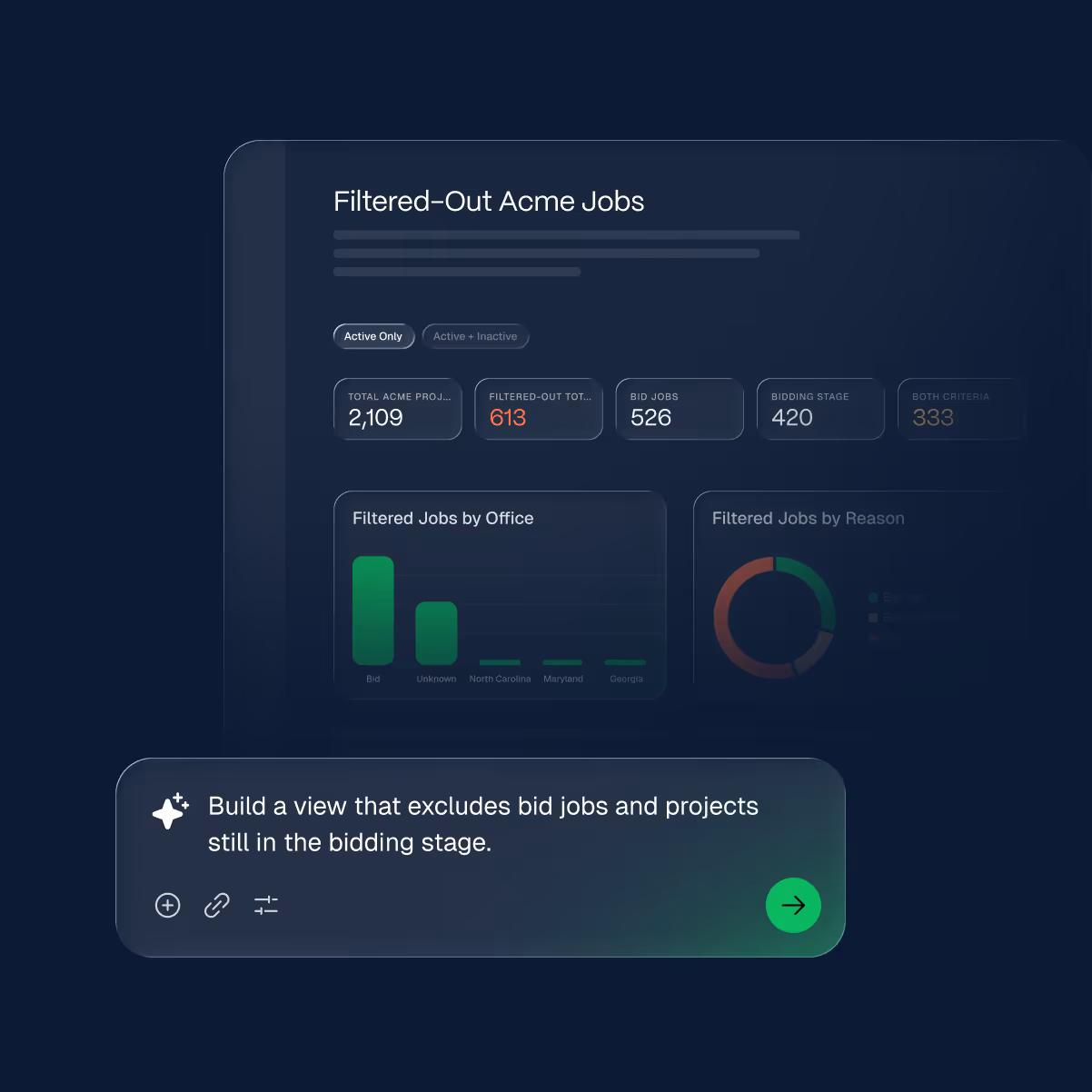 Projects in bidding stage report in Agave