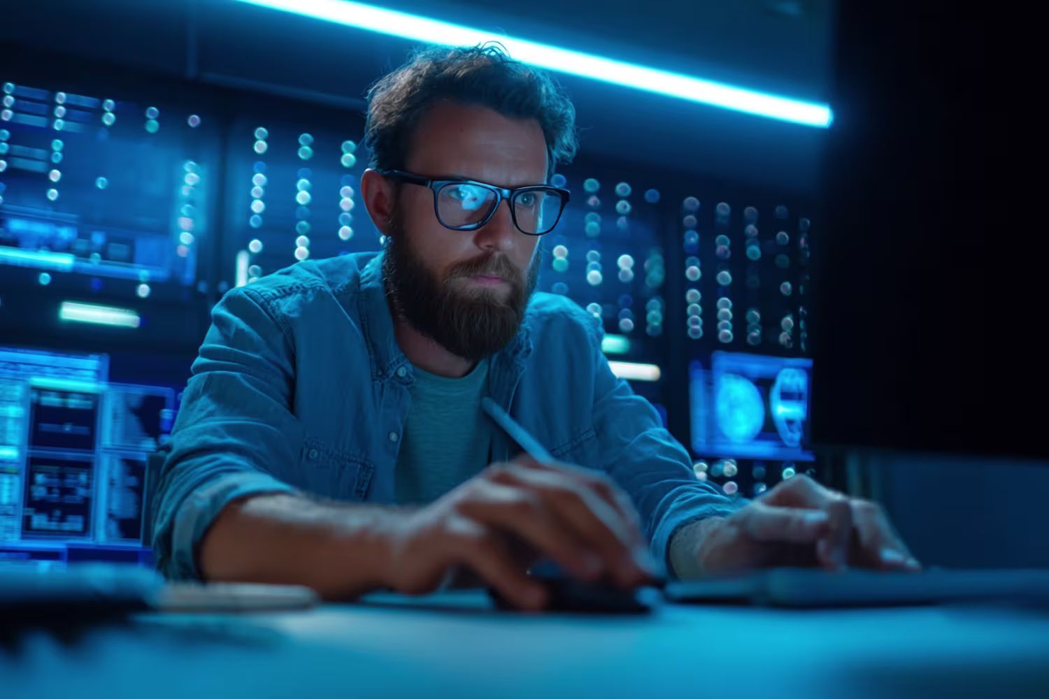 IT professional conducting security risk assessment
