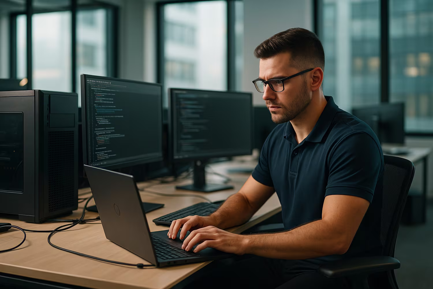 IT support technician maintaining system