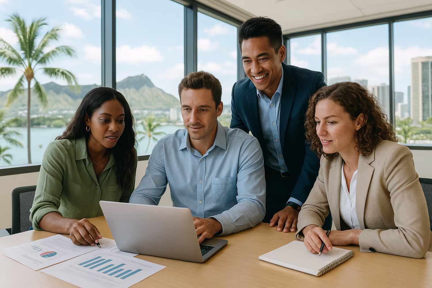 Diverse professionals discussing managed IT services benefits