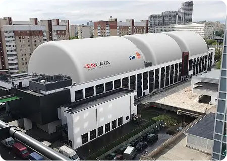 Airwallon inflatable frame building ENCATA project
