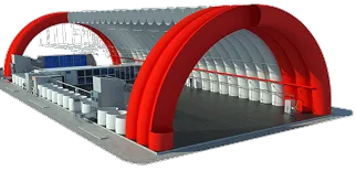 3D model of an inflatable frame building