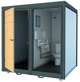 3D model of a WC module for inflatable frame building
