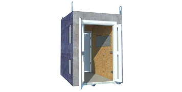3D model of a pedestrian entrance module for inflatable frame building