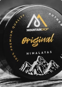 MountainDrop Shilajit pur Altai & Himalaya – plus de 85 nutriments, certifié GMP