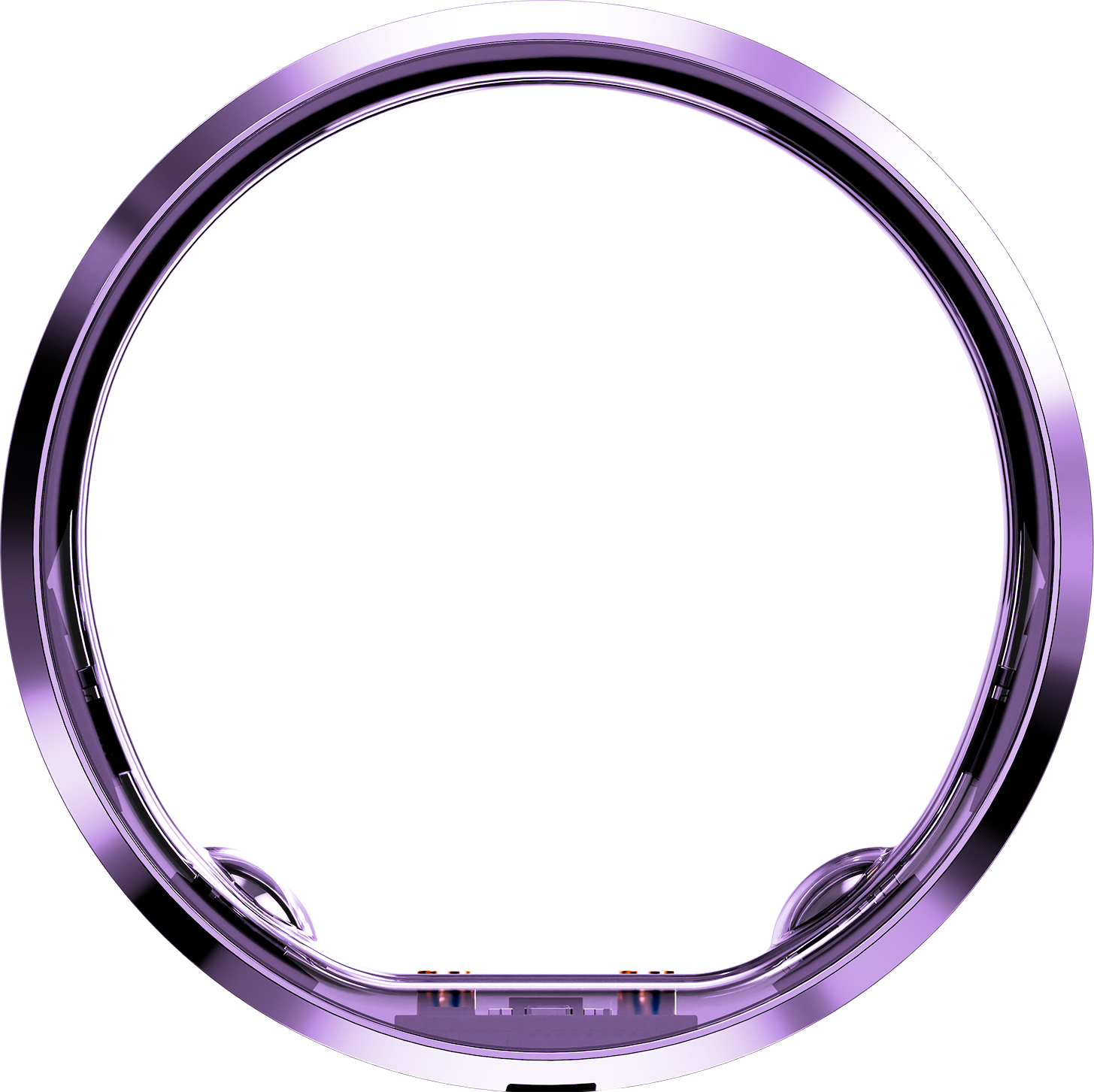a semi-transparent image of the leep smart ring in side profile view.