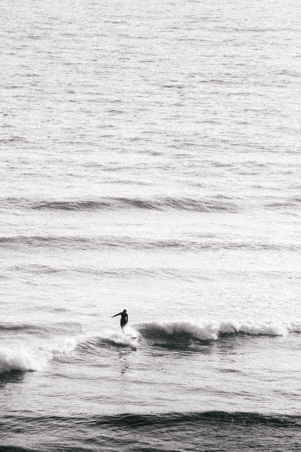 Surfer on wave in San Diego