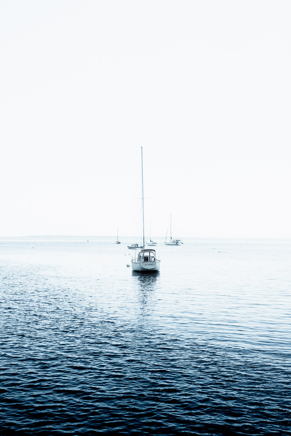 Sailboat moored in Maine