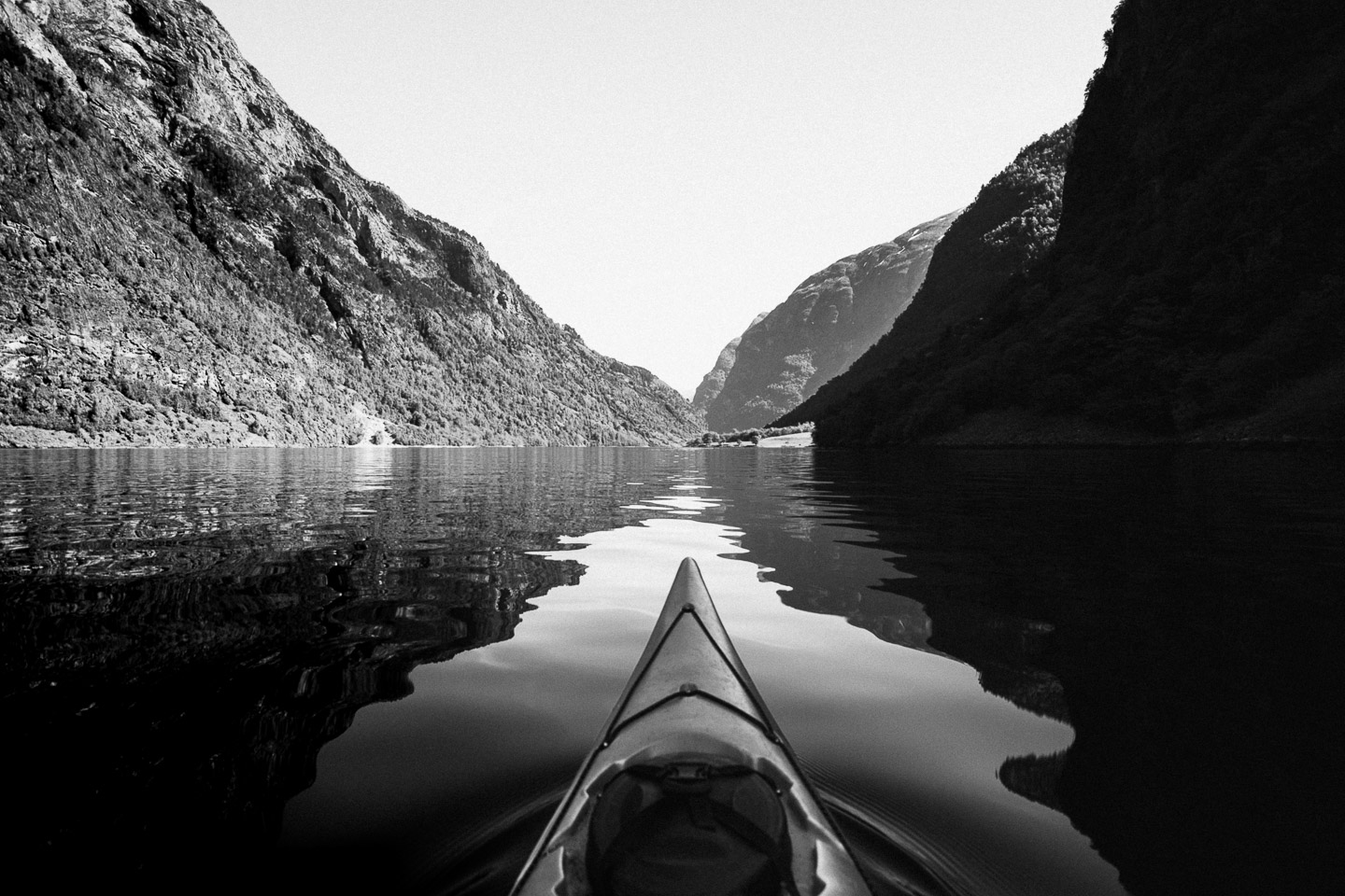 A kayak in a fjord