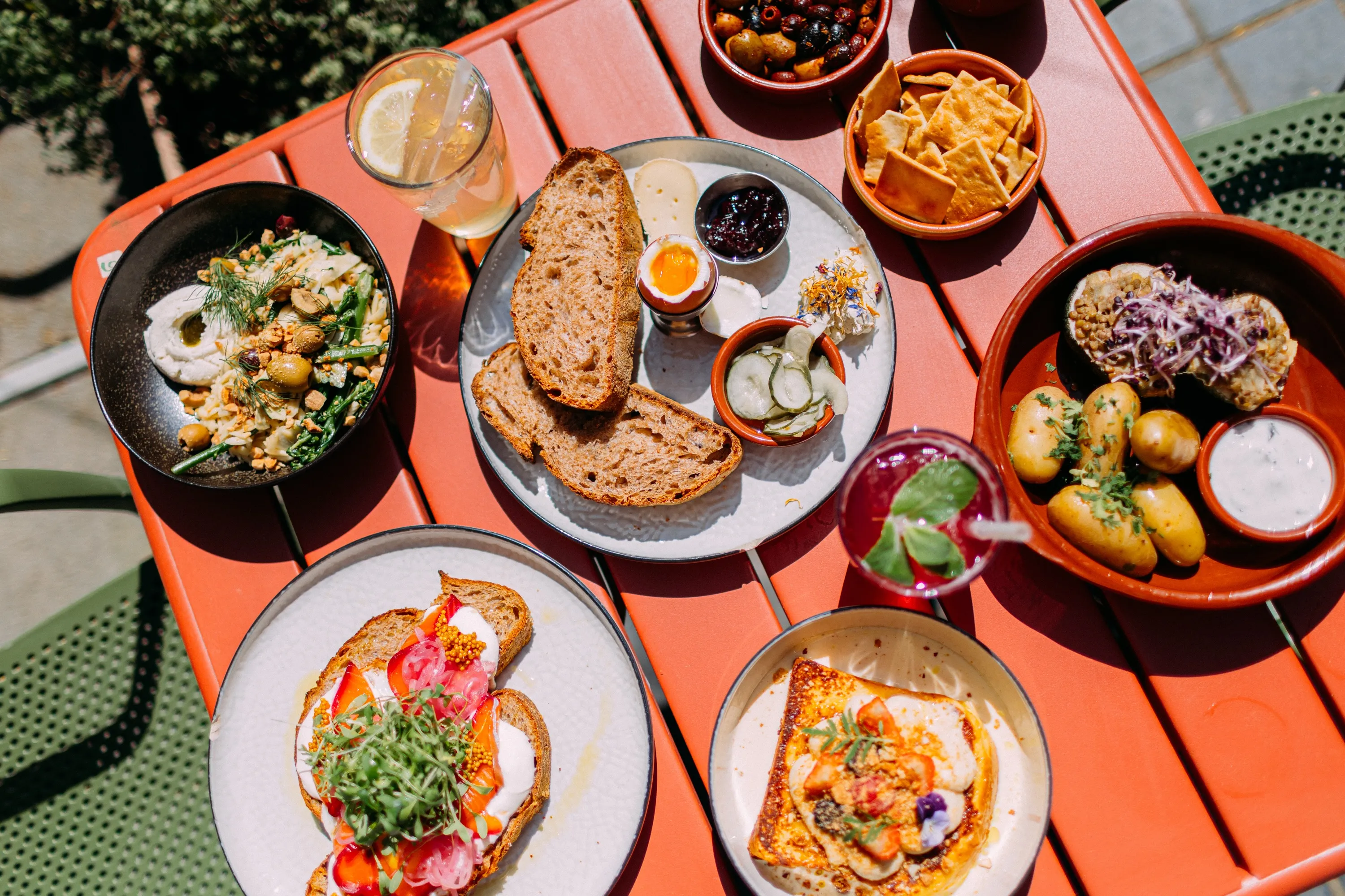 A full table with many delicious seasonal meals