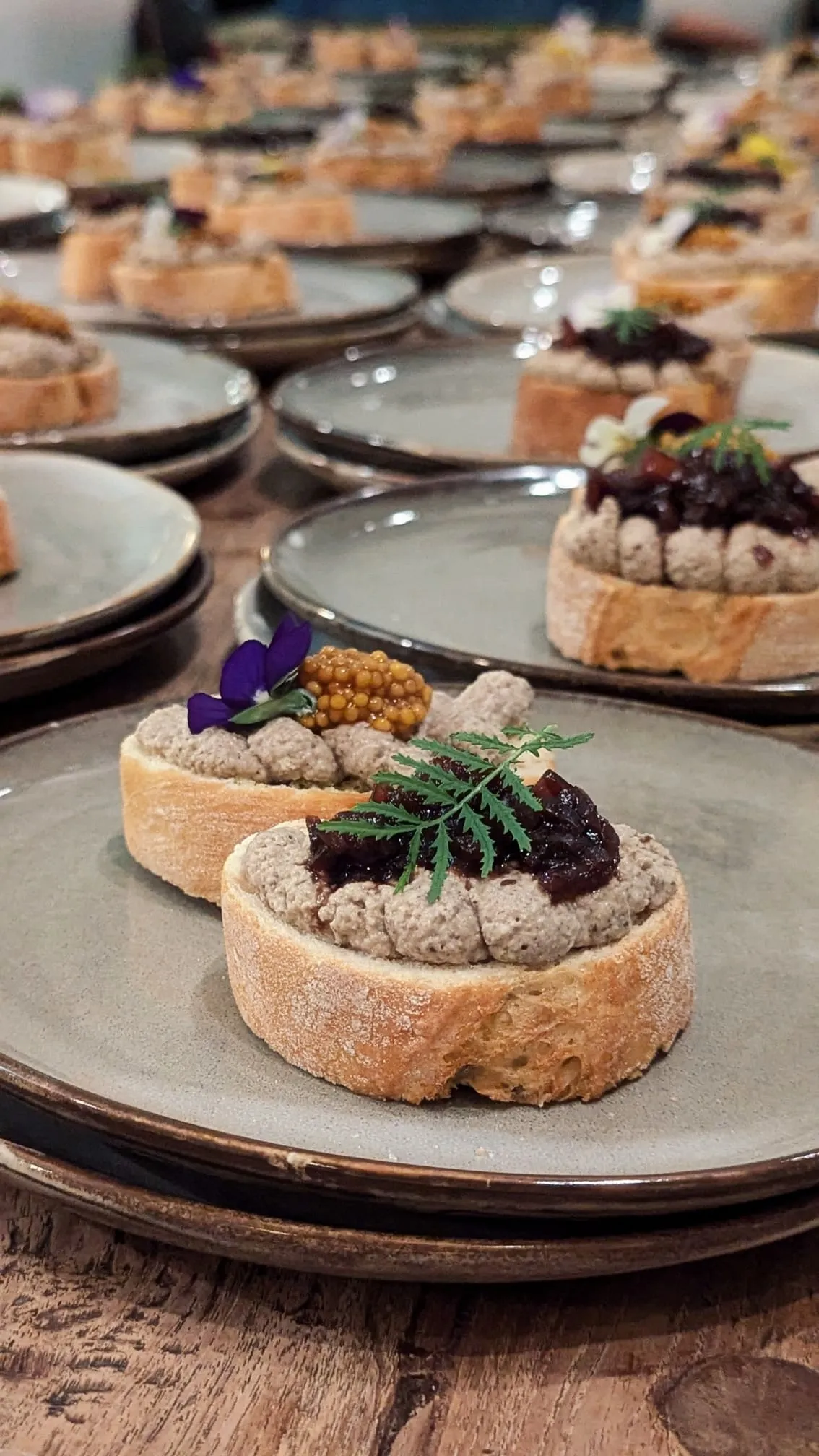 An appetizer with in the background many other appetizers