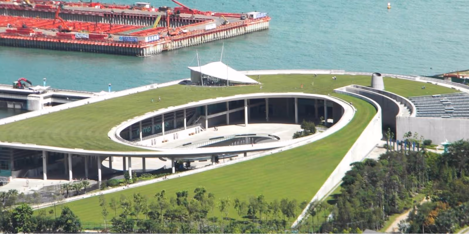 green roof of Marina Barrage