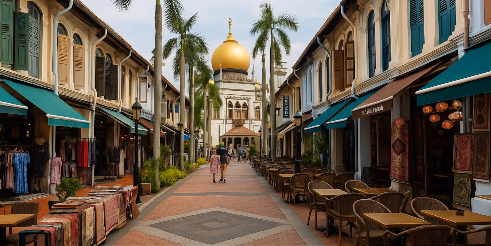 Bussorah Street (pedestrian mall leading to the mosque)