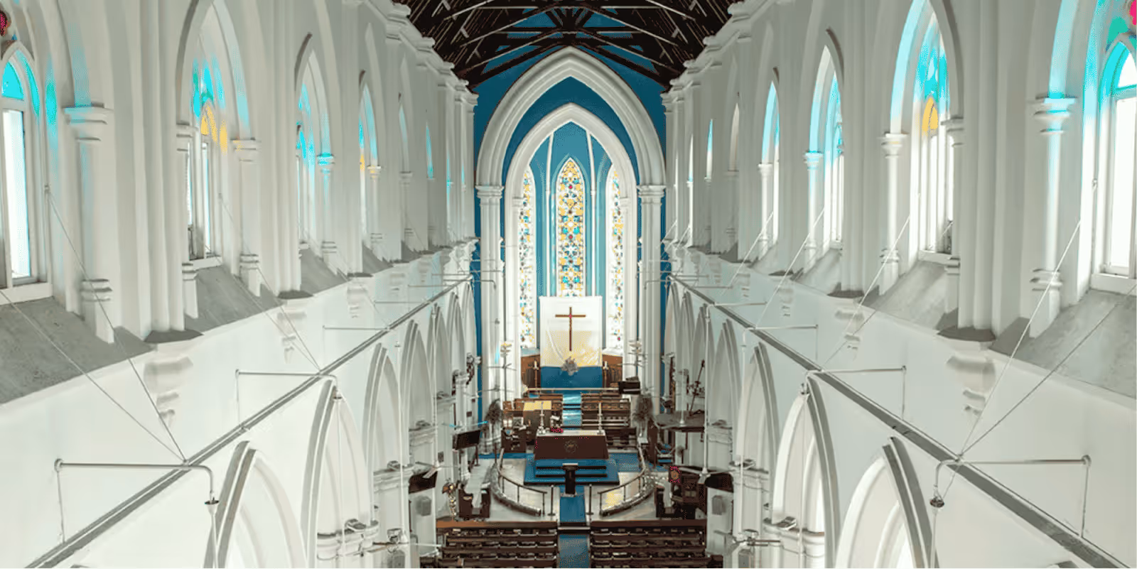 stainless glass of St Andrew's Cathedral Singapore
