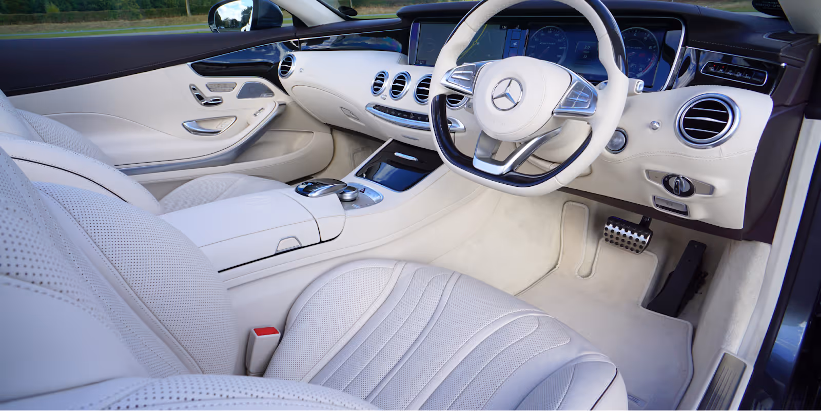 front seat of a private car