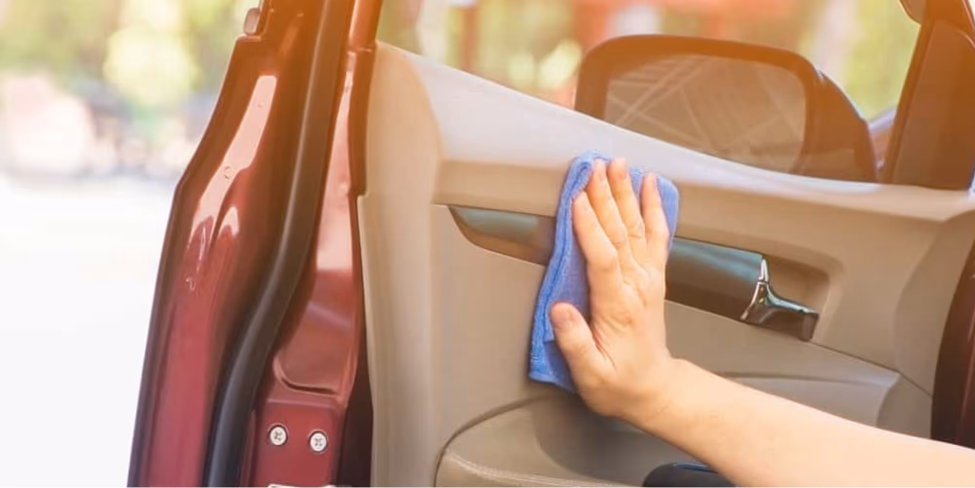 Cleaning the interior of the car