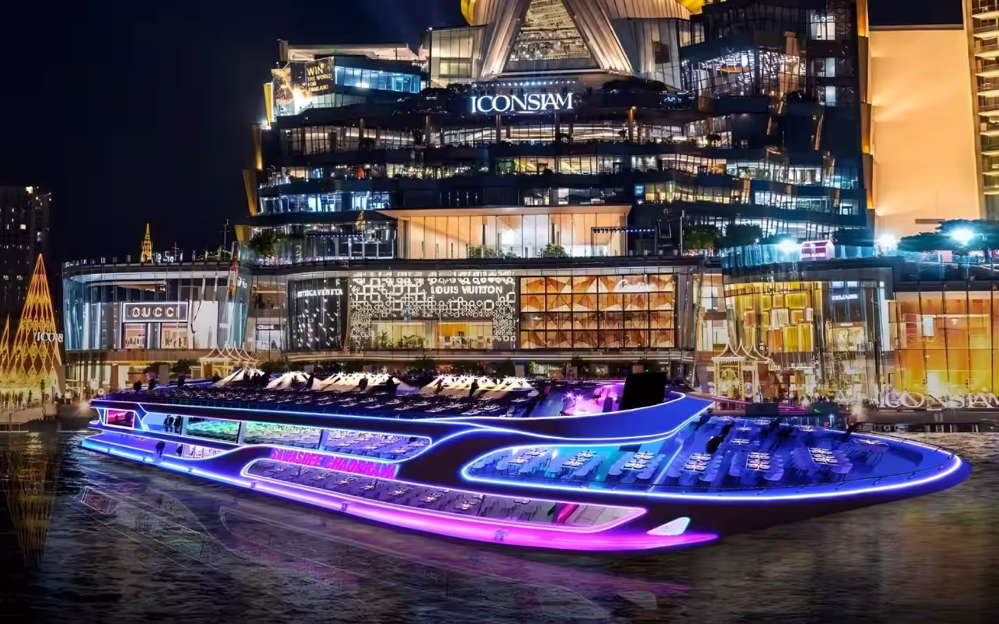 Boats docking at ICONSIAM