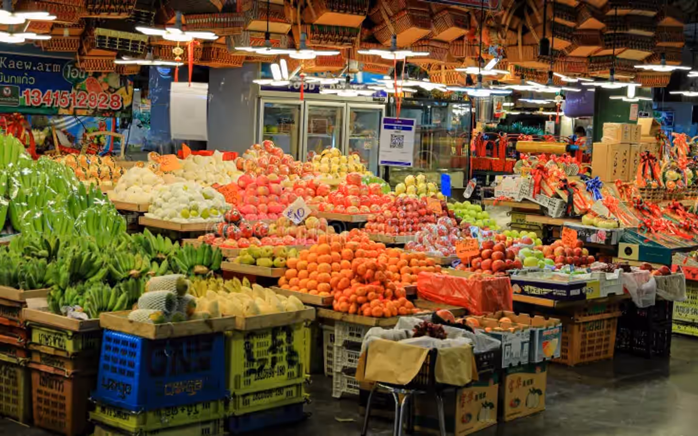 Fresh tropical fruits and vegetables