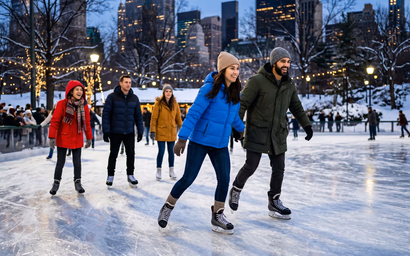people wearing jackets while skating