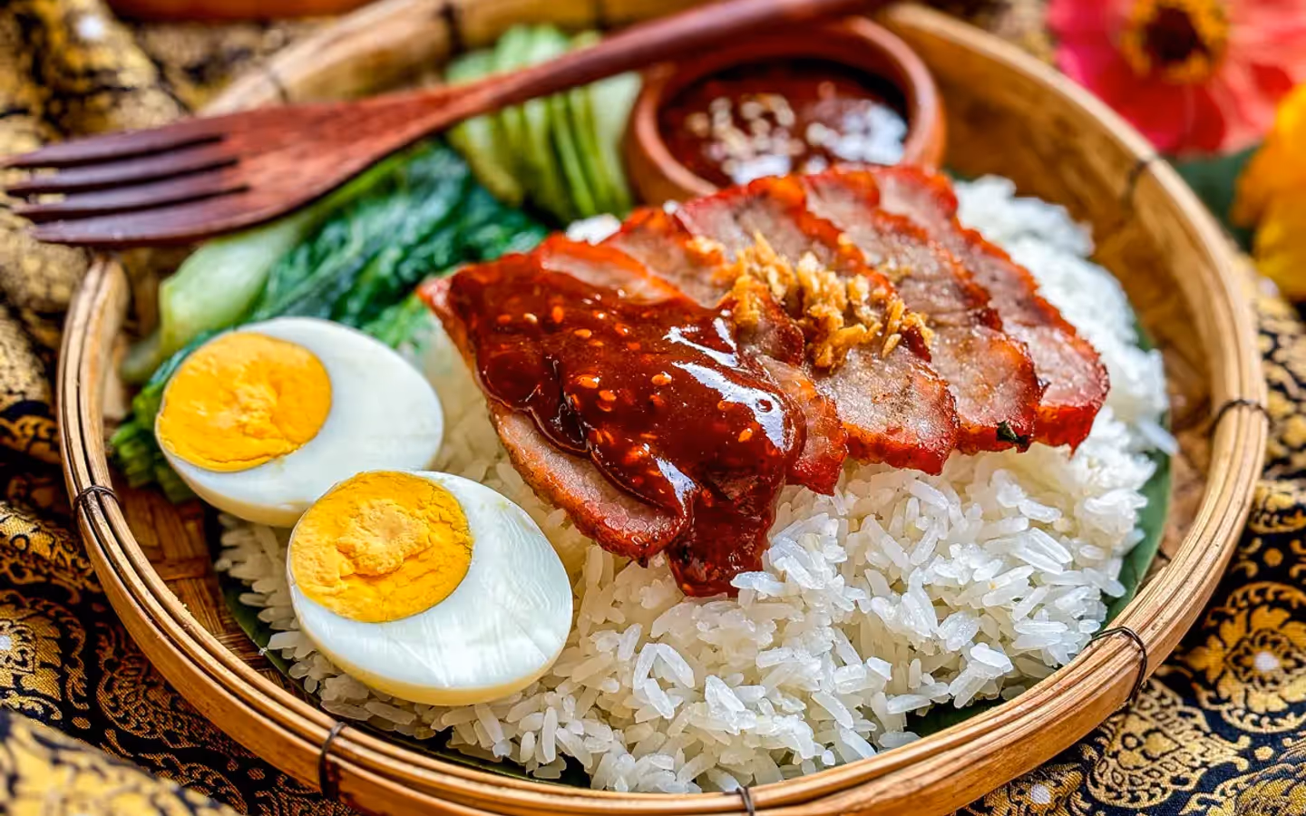 Khao Moo Daeng (Red Pork on Rice)