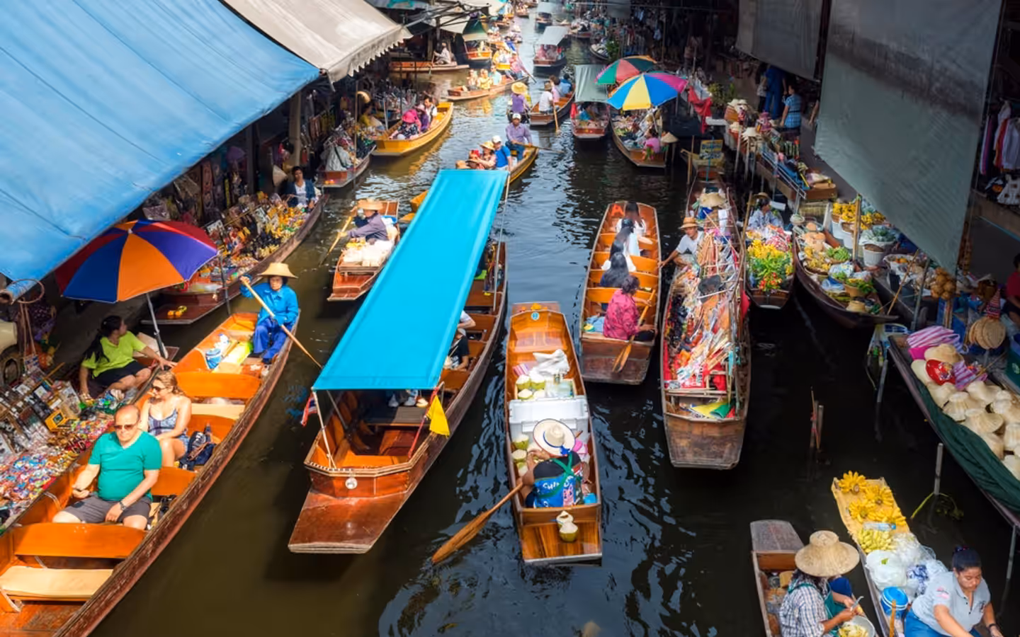 Boat Vendor at Khlong Toei Market