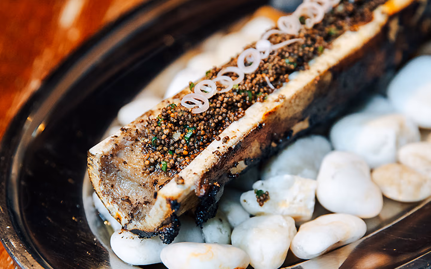charcoal-roasted bone marrow