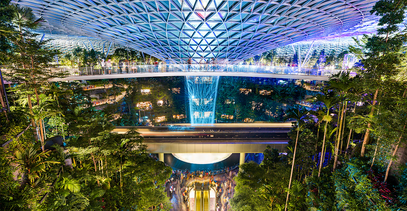 Jewel Changi Airport — Rain Vortex and Forest Valley