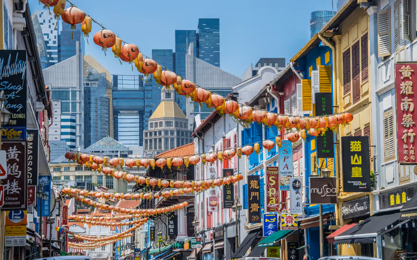 china town and high rise buildings