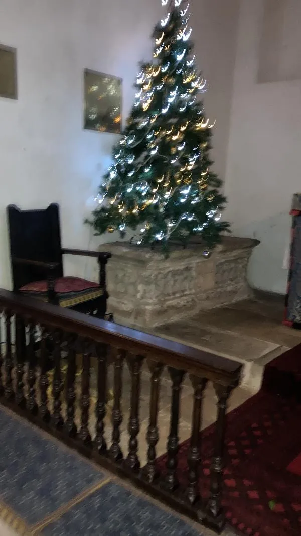 Christmas tree with lights.