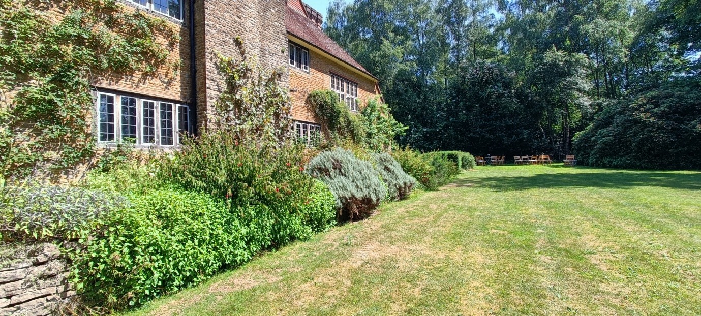 Munstead Wood, Surrey. Arts and Crafts house and garden in front