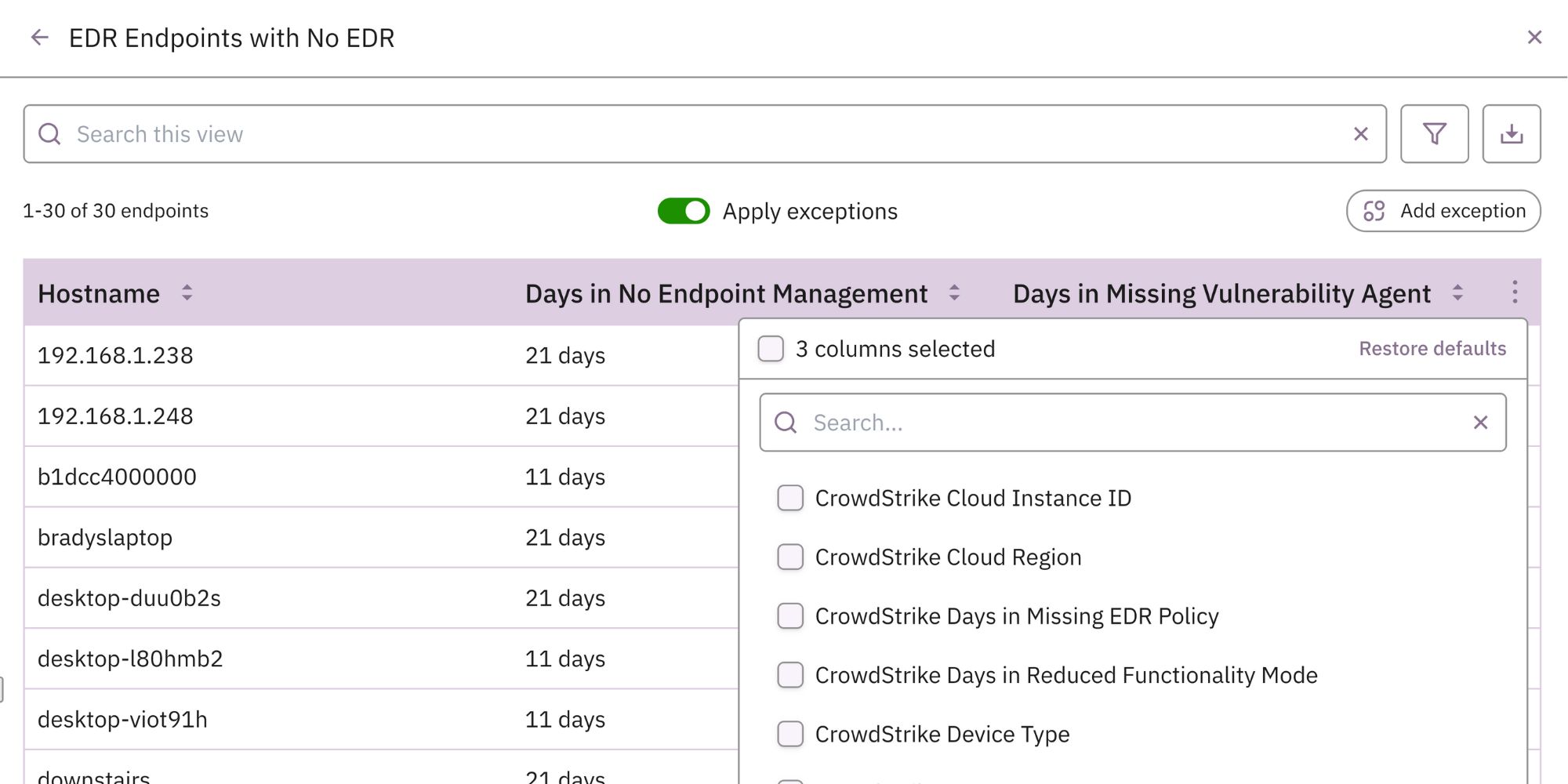 The ability to filter and change associated columns in the Prelude platform.