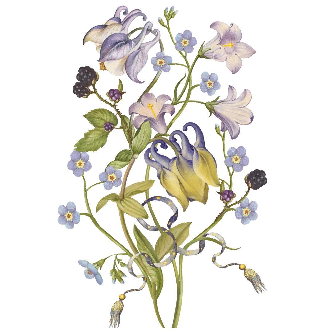 A bouquet of purple flowers