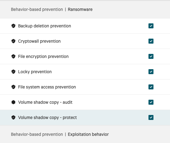 Ransomware protections enabled in CrowdStrike