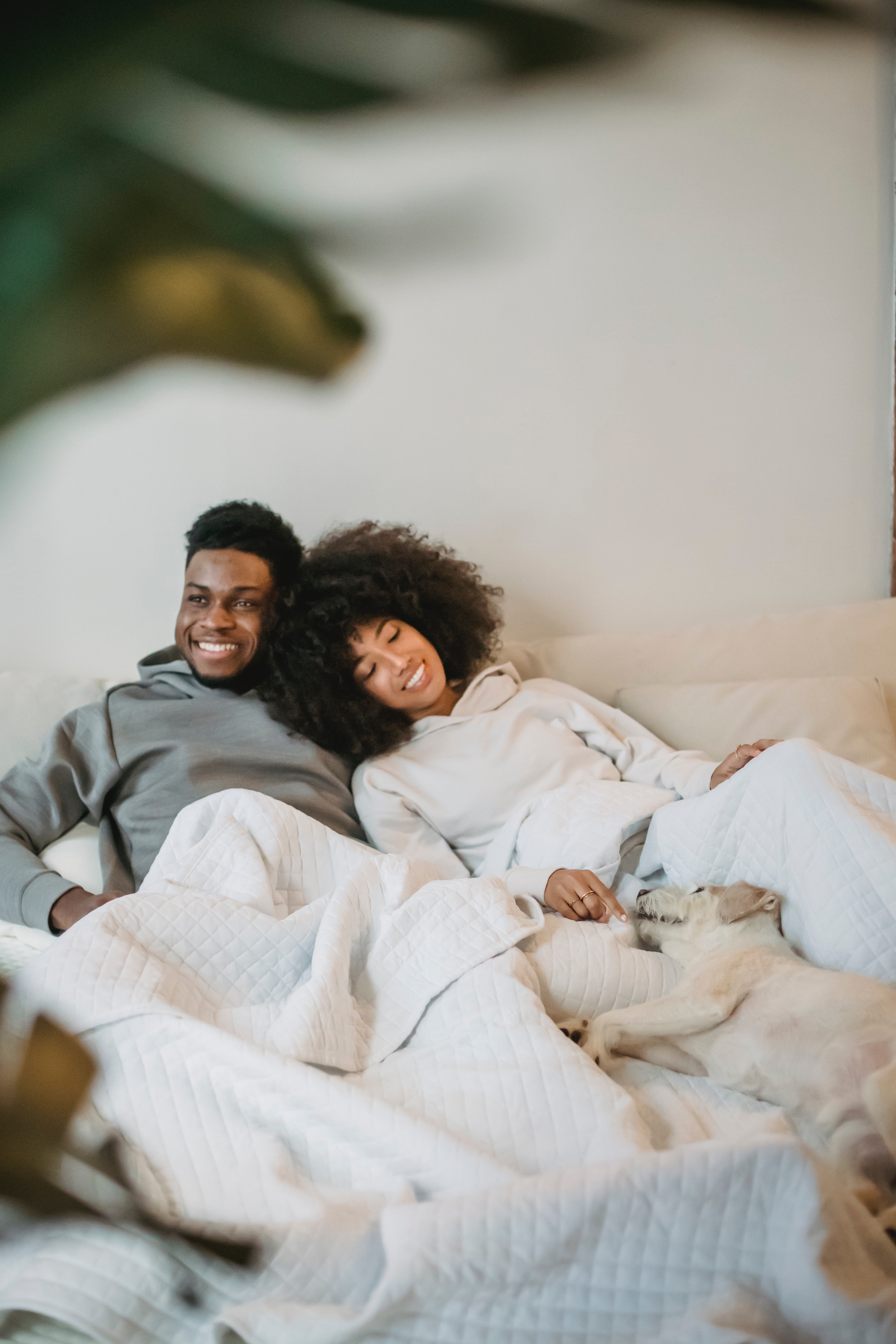 couple laying down stock image