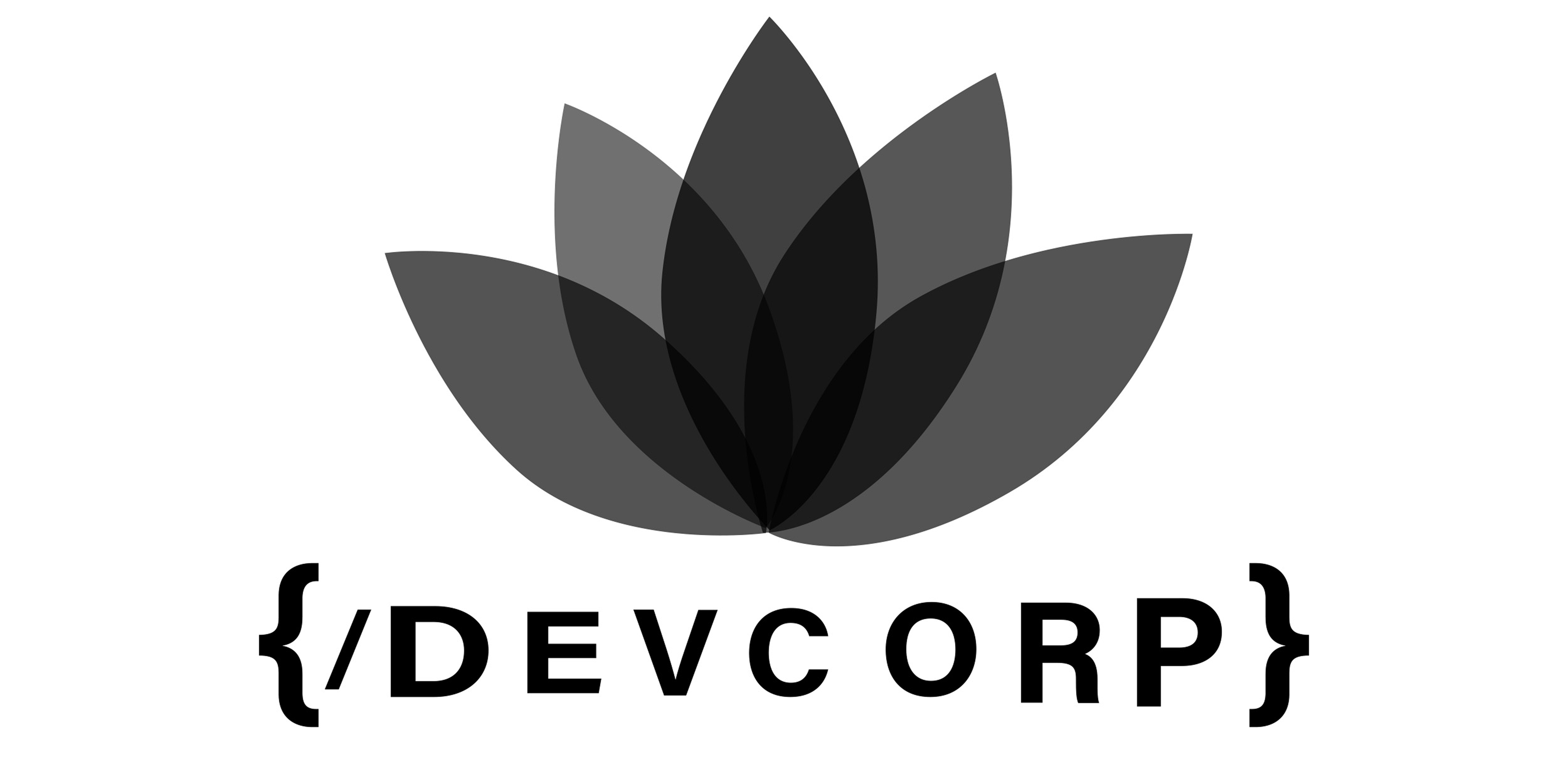 Dev Corp logo Black and white 