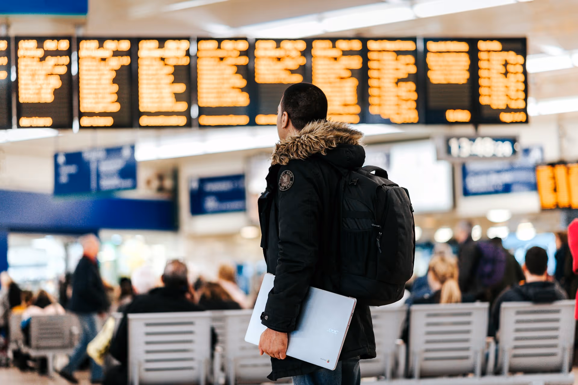 Man standing in airport