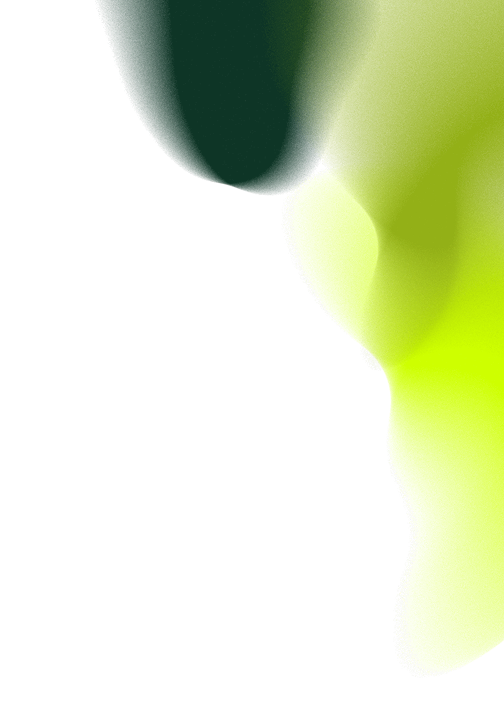 Abstract green and black fluid shapes with gradient blending on a transparent background.