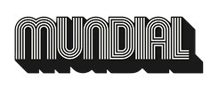 Stylized text logo reading 'MUNDIAL' with parallel lines and shadow effect.