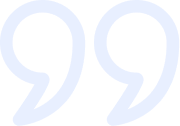 Two large light blue quotation marks on a transparent background.