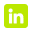 LinkedIn logo with a green background.